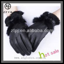 High quality leather lady fur glove leather